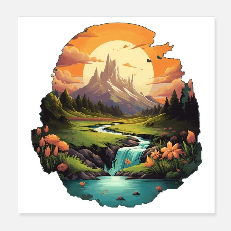 Paysage Poster 20 x 20 cm