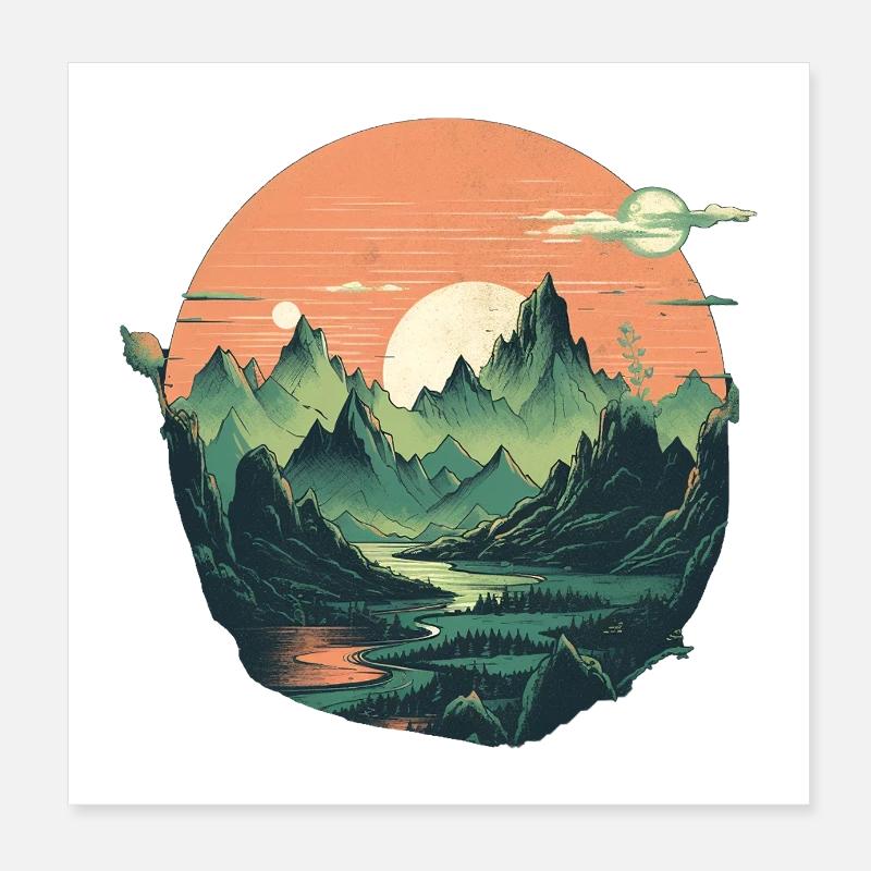 Paysage Poster 20 x 20 cm