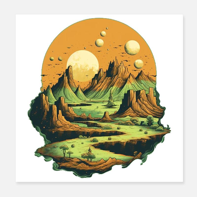 Landschaft Poster 20x20 cm