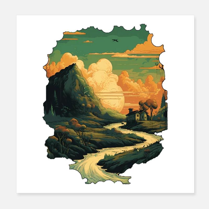 Paysage Poster 20 x 20 cm