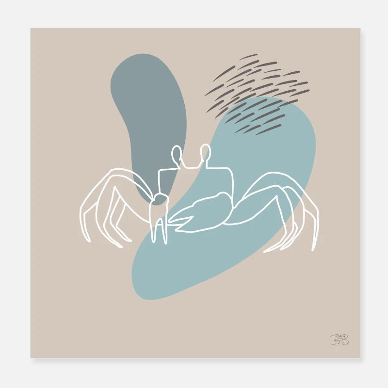 Crab Poster 8" x 8" (20x20 cm)