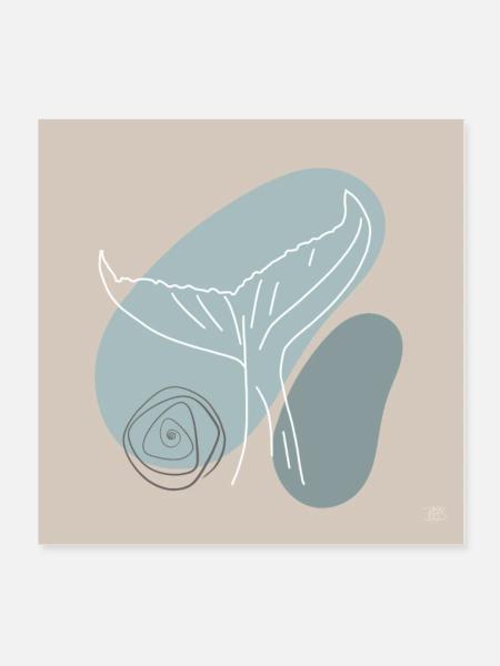 Walflosse - Poster 20x20 cm - Weiß