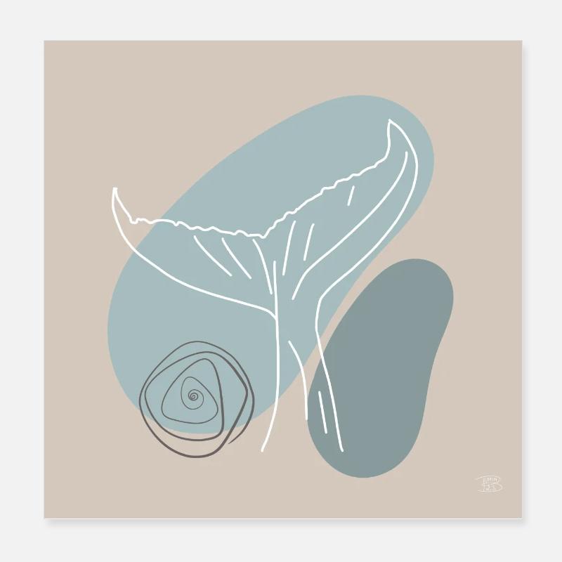 Walflosse - Poster 20x20 cm - Weiß