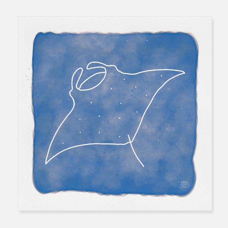 Mante - Poster 20 x 20 cm - blanc
