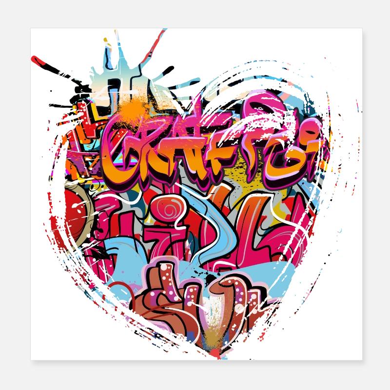 Graffiti style Splash hip hop couleurs peintre couleur Poster 20 x 20 cm