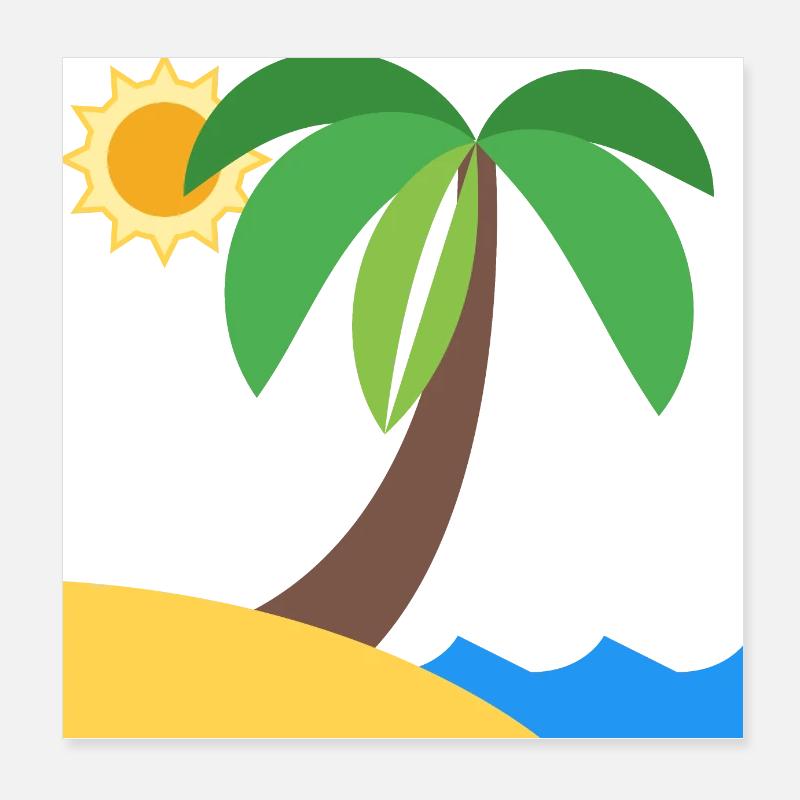 Île ensoleillée Poster 20 x 20 cm
