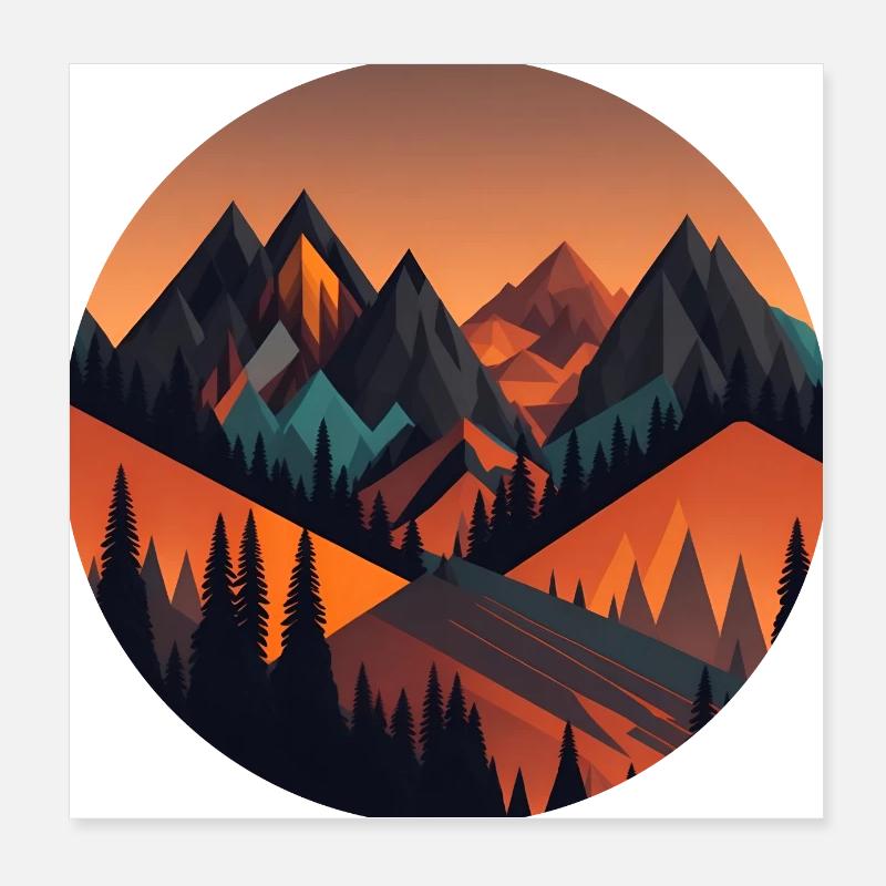 Abstract landscape Poster 8" x 8" (20x20 cm)