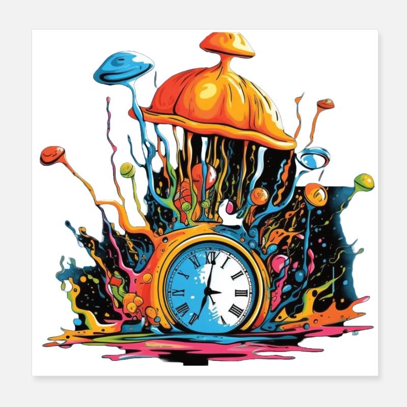 Vivant et coloré - Poster 20 x 20 cm - blanc