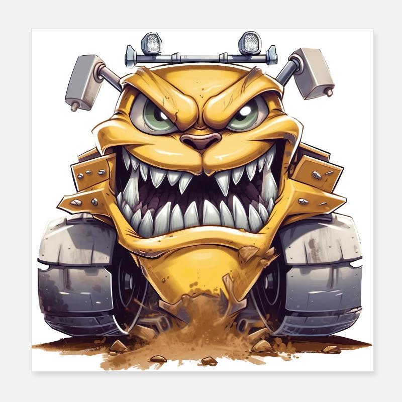 Aggressive construction machine shows its teeth Poster 8" x 8" (20x20 cm)