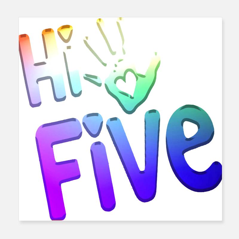 High Five Stil Cool Hand Witz Spruch Hit Trend Poster 20x20 cm