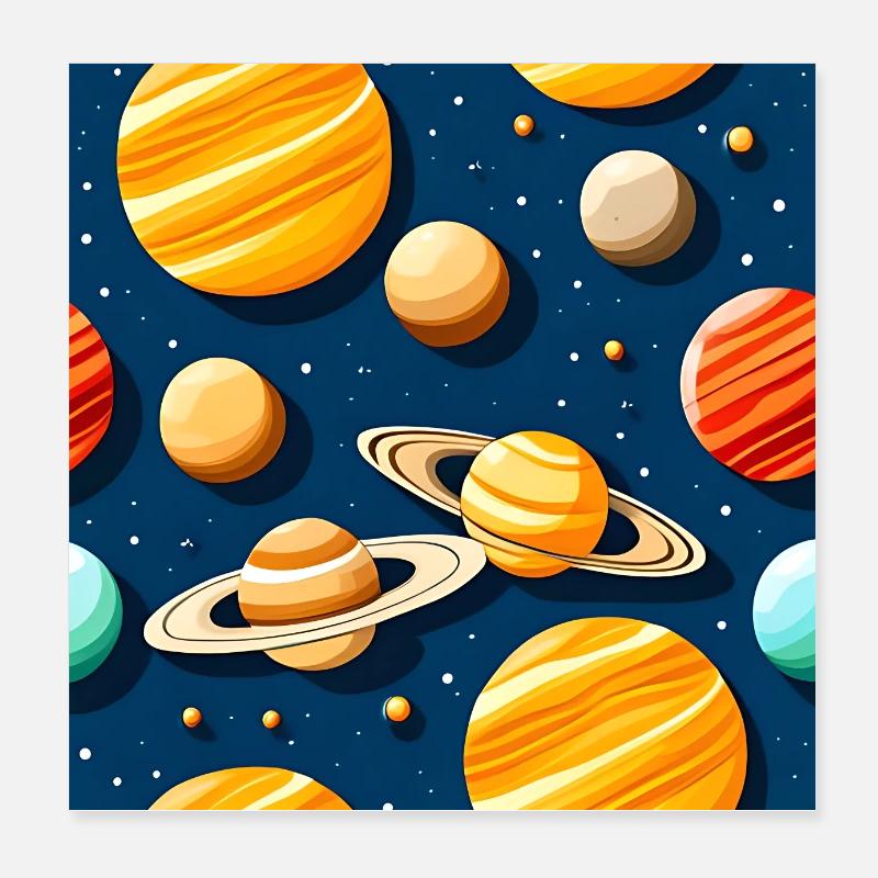 Modèle de système solaire bizarre Poster 20 x 20 cm