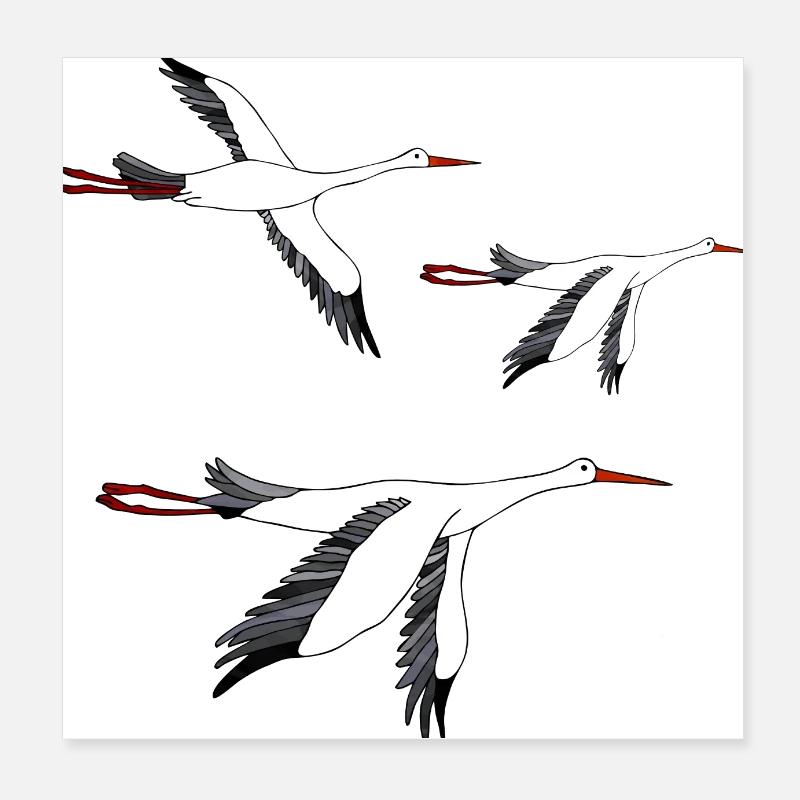 Cigognes Poster 20 x 20 cm
