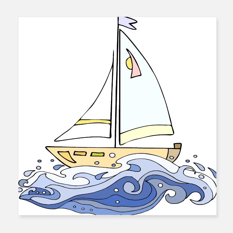 Sailboat Poster 8" x 8" (20x20 cm)