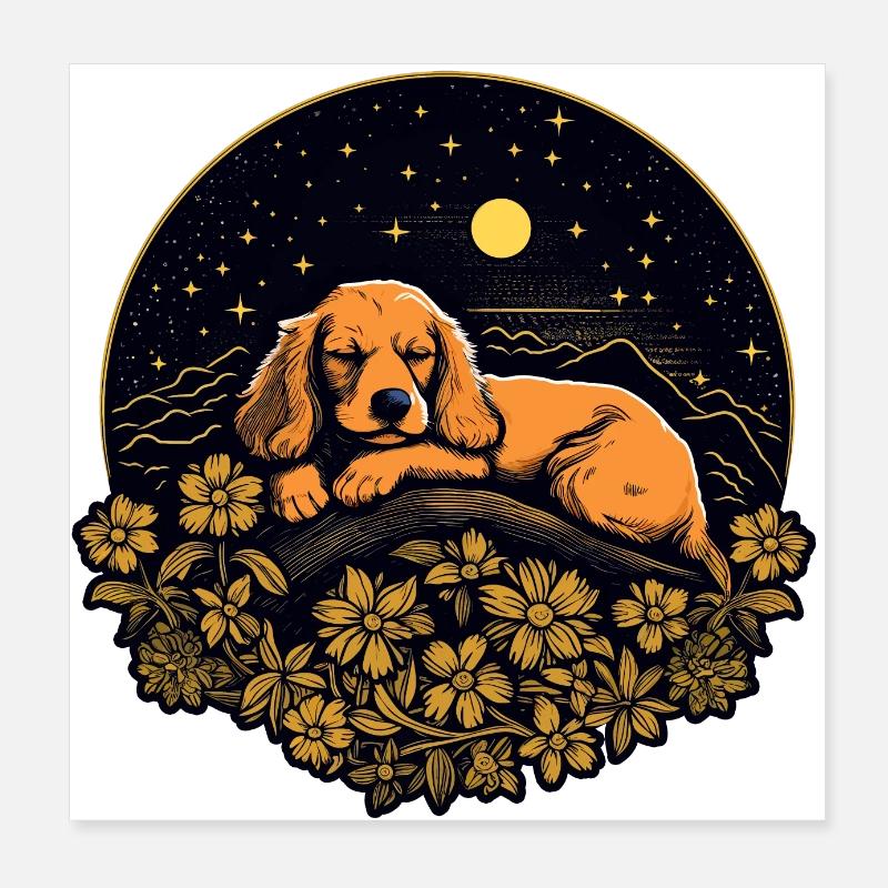 Sleeping Dog Poster 8" x 8" (20x20 cm)