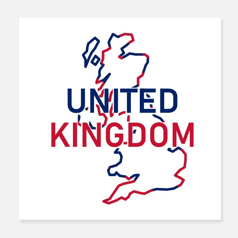 Carte du Royaume-Uni Poster 20 x 20 cm
