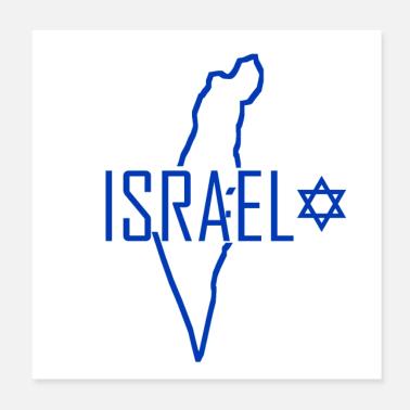 Mappa di Israele Poster 20x20 cm