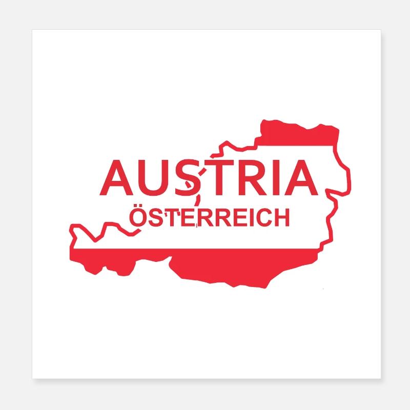 Map of Austria Poster 8" x 8" (20x20 cm)