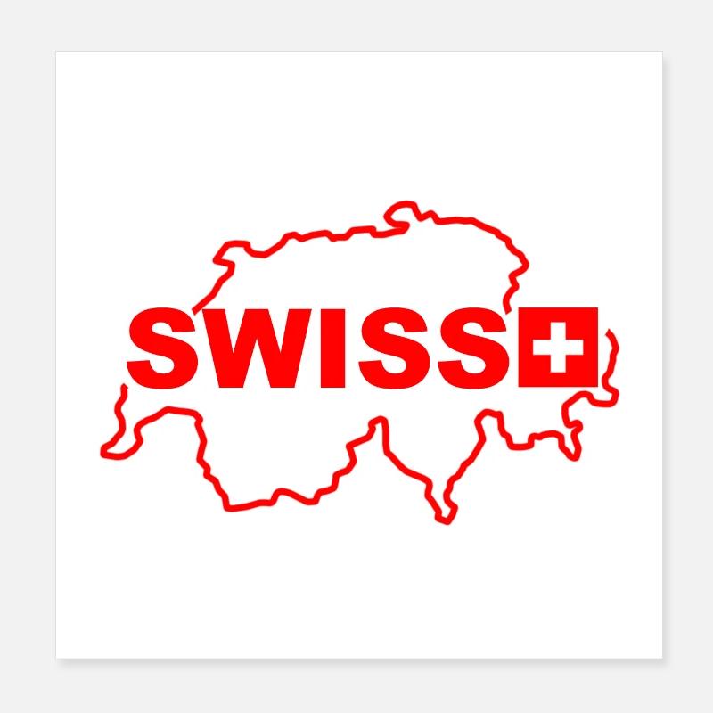 Map of Switzerland Poster 8" x 8" (20x20 cm)