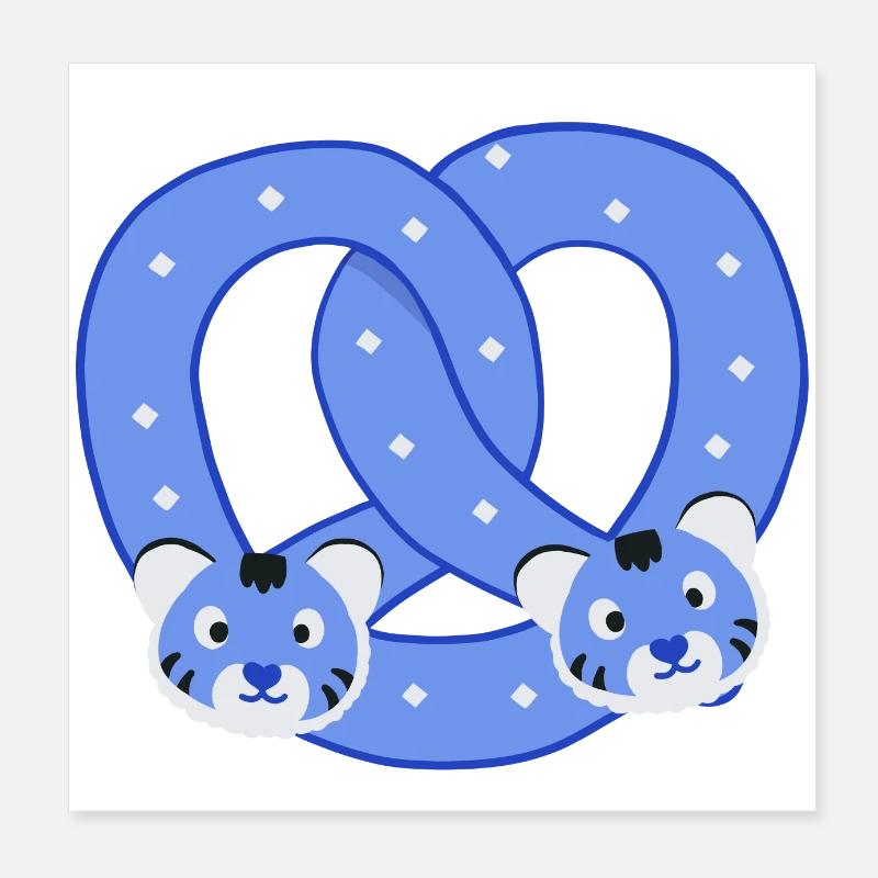Blue Pretzel Poster 8" x 8" (20x20 cm)