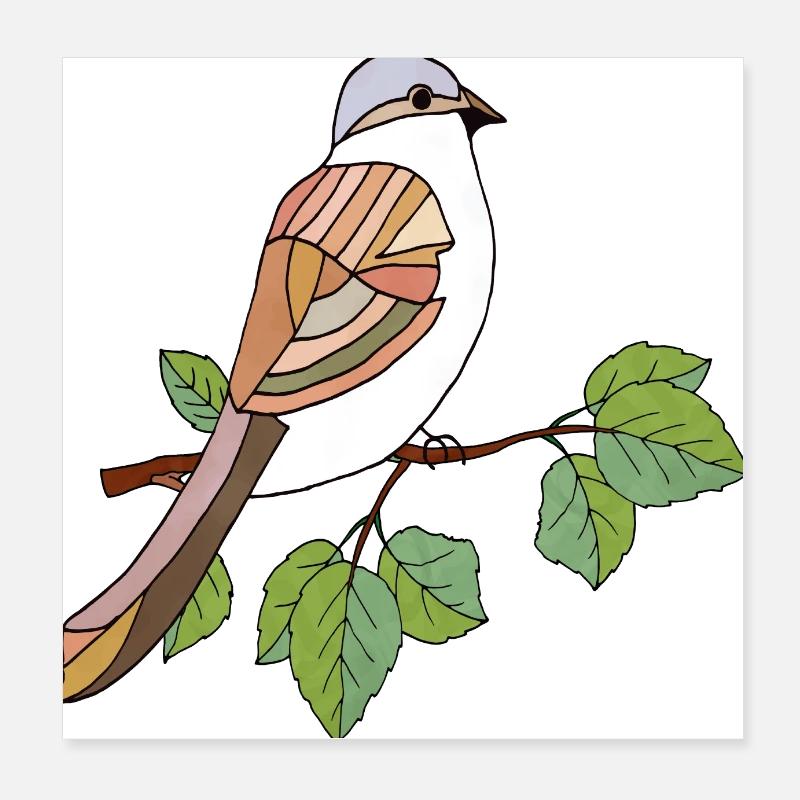 Oiseau Poster 20 x 20 cm