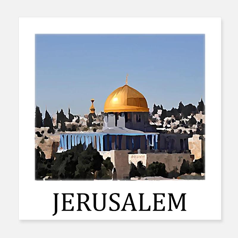 Jerusalem Poster 20x20 cm
