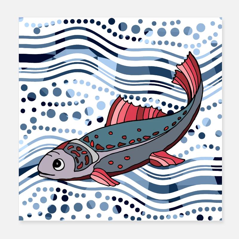 Fish Poster 8" x 8" (20x20 cm)