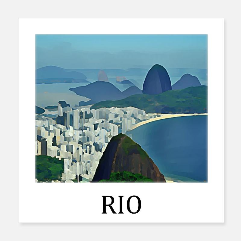 Rio de Janeiro Poster 8" x 8" (20x20 cm)