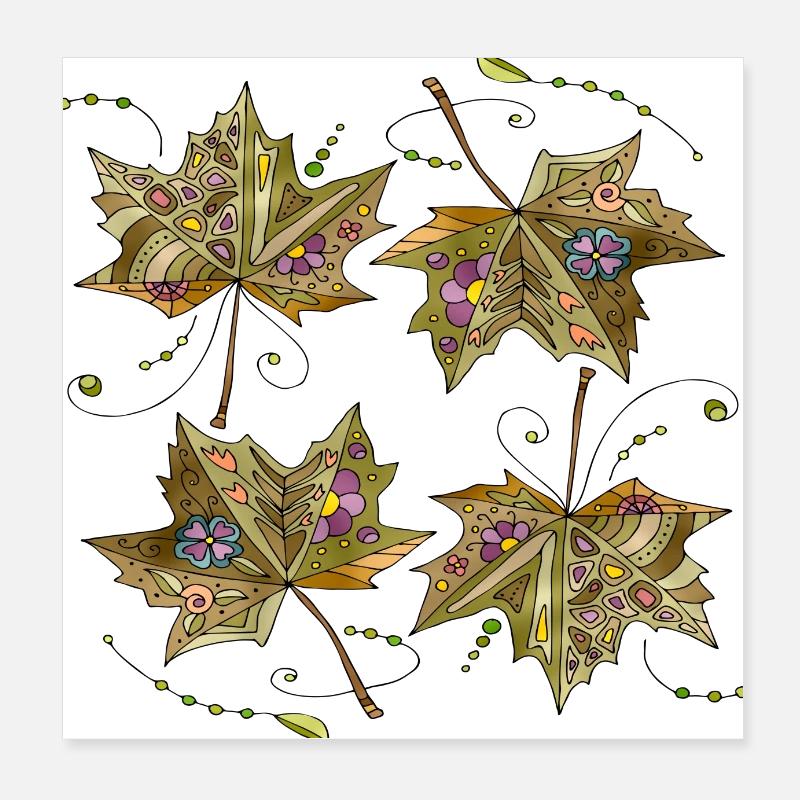 Blätter Poster 20x20 cm