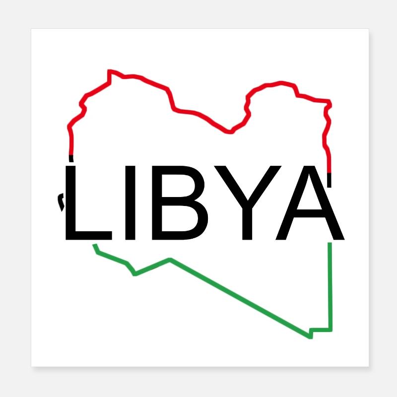 Map of Libya Poster 8" x 8" (20x20 cm)