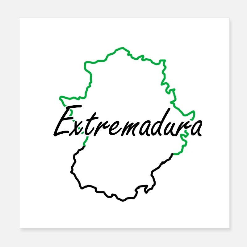 Map of Extremadura Poster 8" x 8" (20x20 cm)