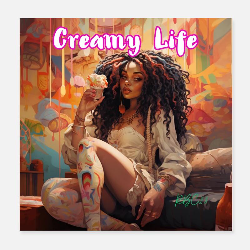 Cremiges Leben Poster 20x20 cm