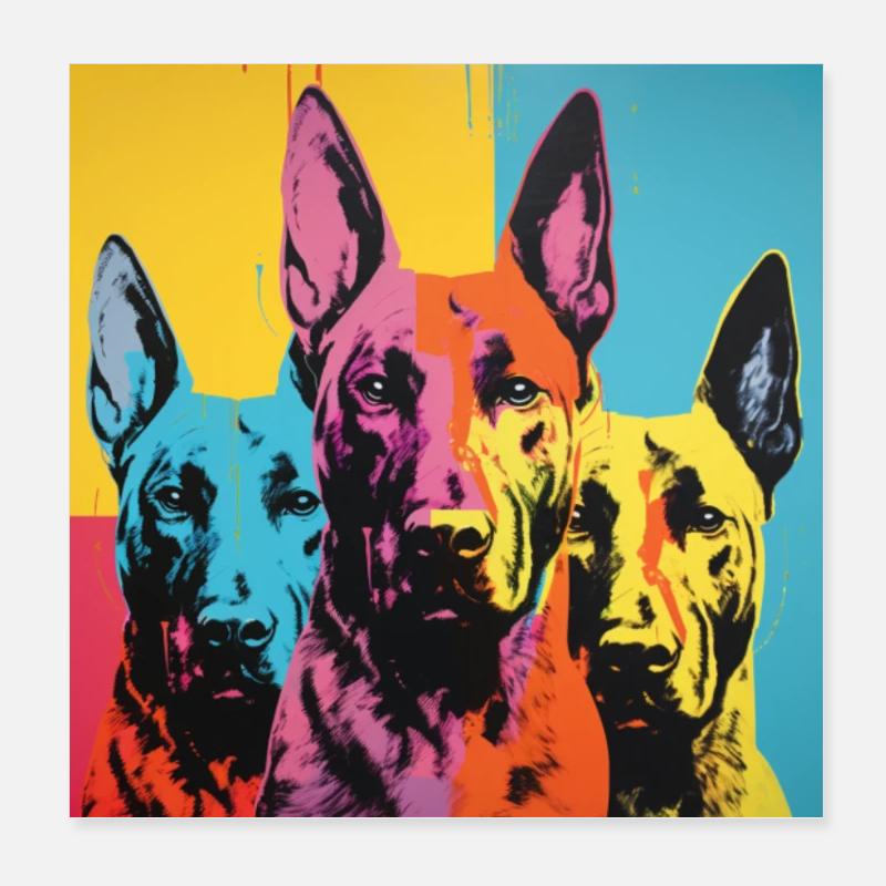 Belgian Shepherd - POP ART Poster 8" x 8" (20x20 cm)