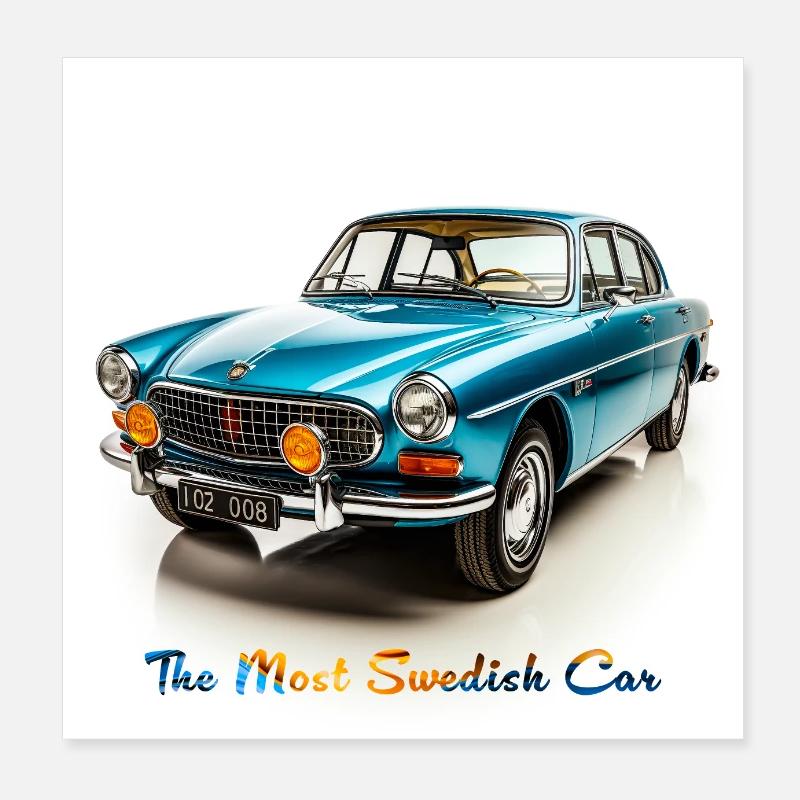 Das schwedischste Autoplakat Poster 20x20 cm