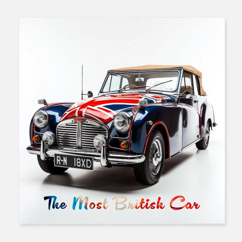 Das britischste Autoplakat Poster 20x20 cm
