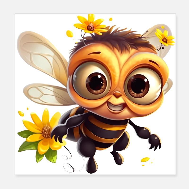Drôle d’abeille mellifère Poster 20 x 20 cm