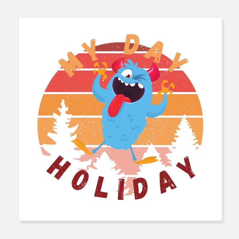 Mon jour de vacances Poster 20 x 20 cm