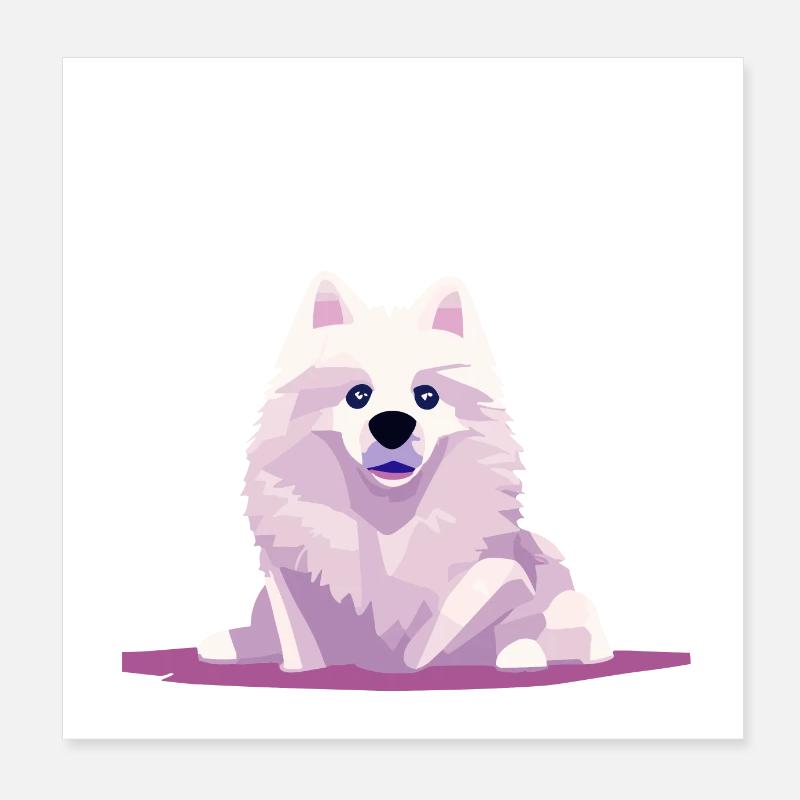 Samoyed dog cute cute cute sled dog Poster 8" x 8" (20x20 cm)