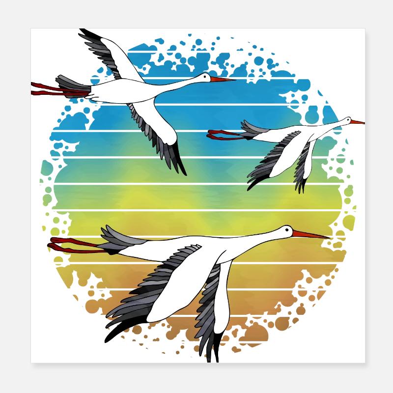 Cigognes Poster 20 x 20 cm