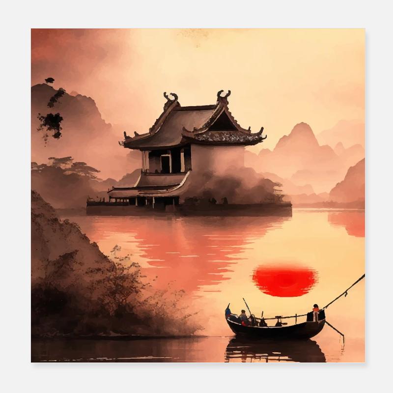 Japon Beautiful Artwork Design Poster 20 x 20 cm