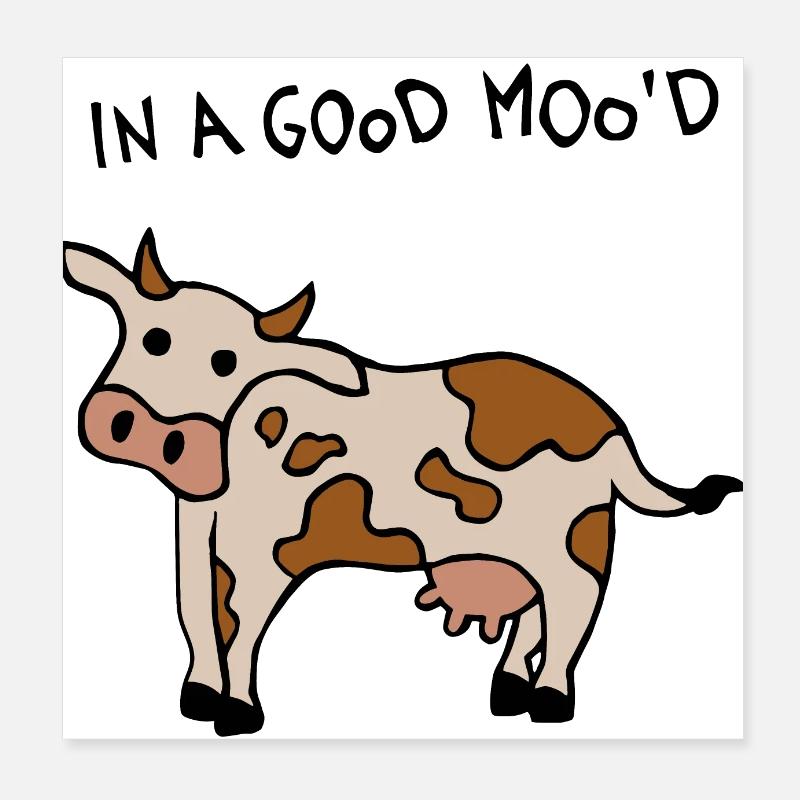 Vache de bonne humeur Poster 20 x 20 cm
