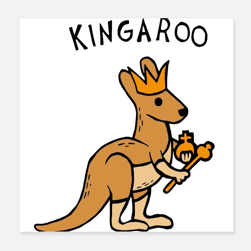 Kangourou Kingaroo Poster 20 x 20 cm