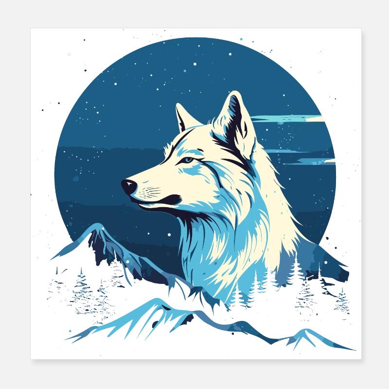 Wolf Scratch Marks Claws Wild Forest Animal Wolf's Head Poster 8" x 8" (20x20 cm)