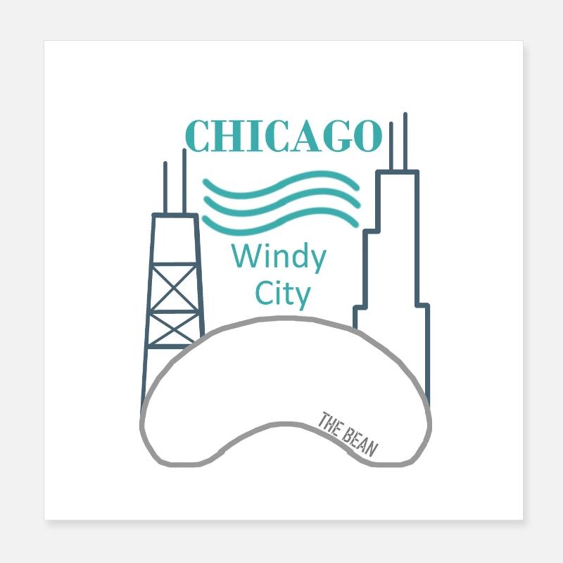 Chicago Poster 8" x 8" (20x20 cm)