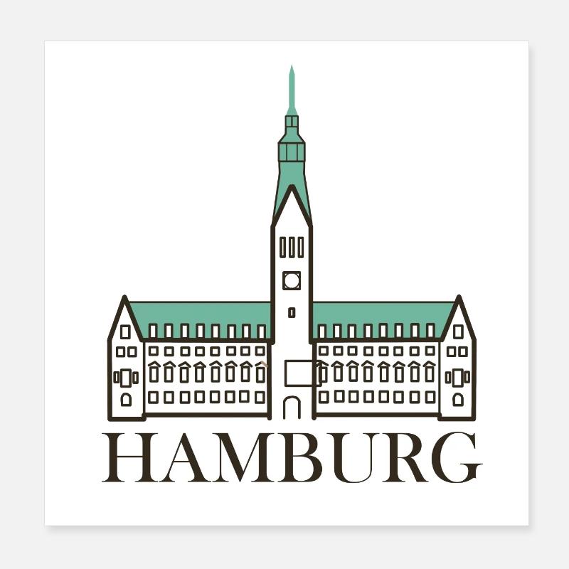 Hambourg Poster 20 x 20 cm