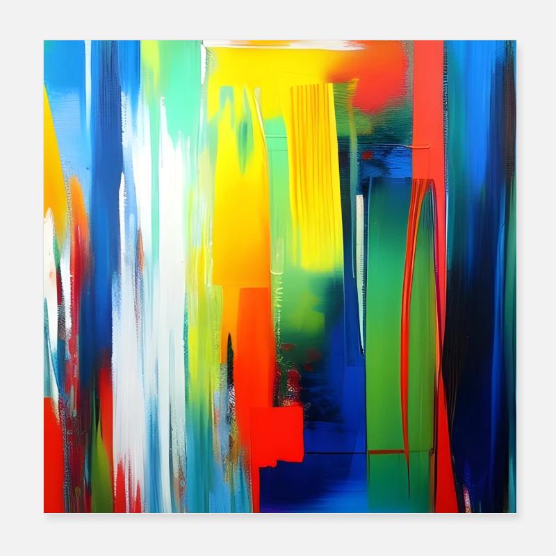 Moderne abstrakte Kunst, Design, Gemälde - Poster 20x20 cm - Weiß