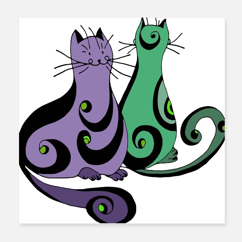 Chats Poster 20 x 20 cm