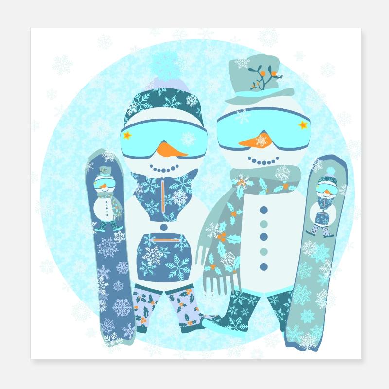 Frosty Snowboard Patrol Poster 8" x 8" (20x20 cm)