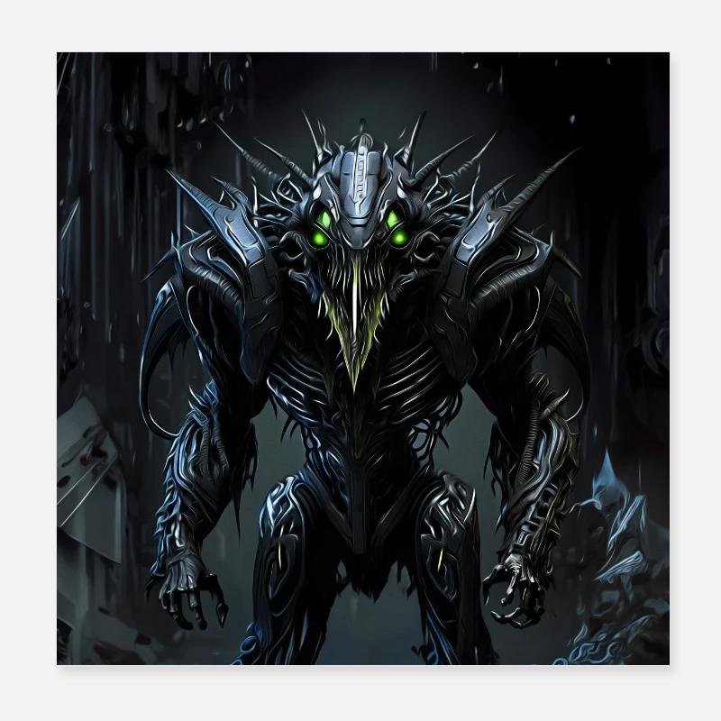 Monstre - Poster 20 x 20 cm - blanc