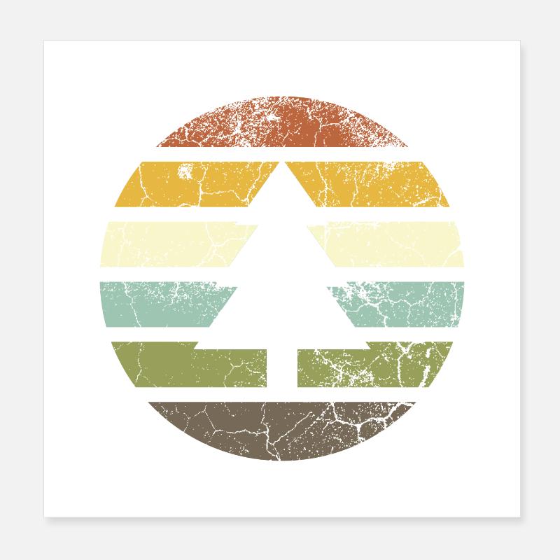 Arbre pin rétro Poster 20 x 20 cm