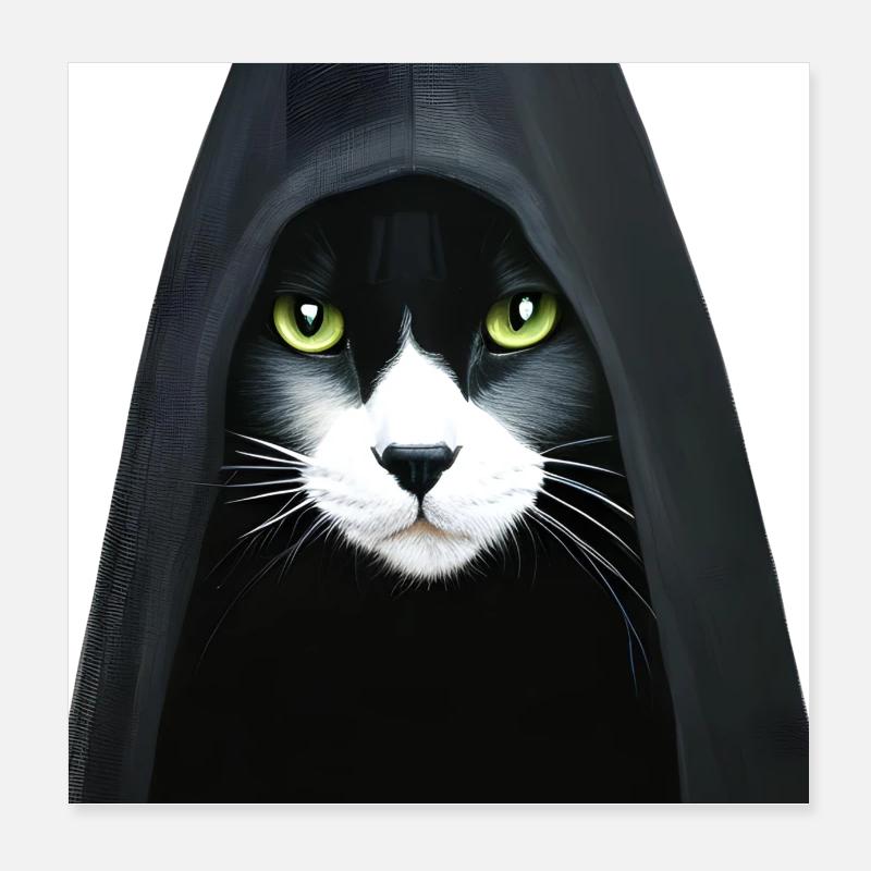 Mythische Katze - Poster 20x20 cm - Weiß